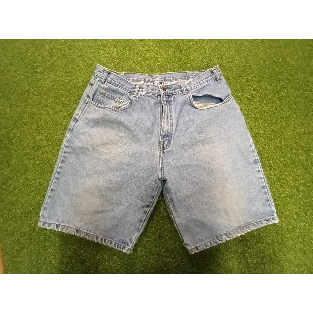 Vintage Todays News Bermuda‎ Y2K Shorts Mens 40 Blue Denim Cotton Everyday Wear